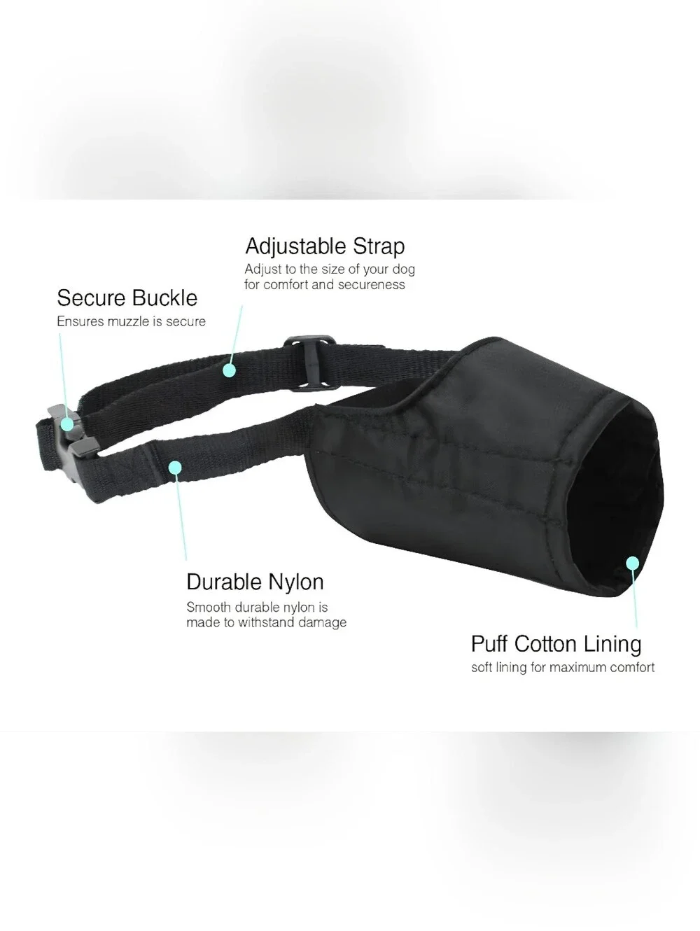 Downtown Pet Supply Black Nylon Dog Muzzle (Size 3)